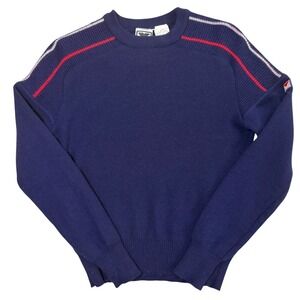Vintage 90s Obermeyer 100% Wool Pullover Ski Sweater Womens S Alpine Lodge